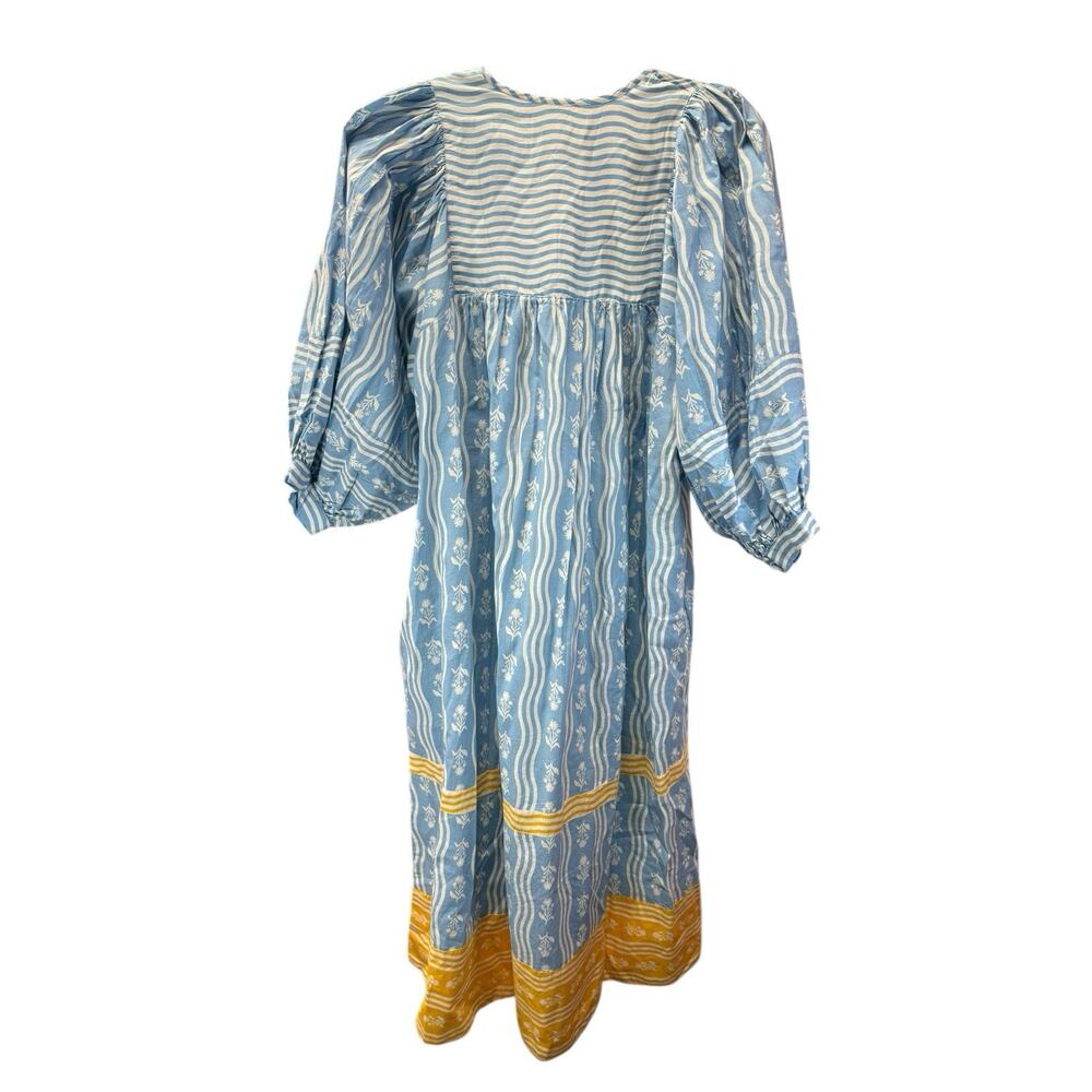 Printfresh Blue and Gold Patterned Midi Dress - Picture 9 of 14